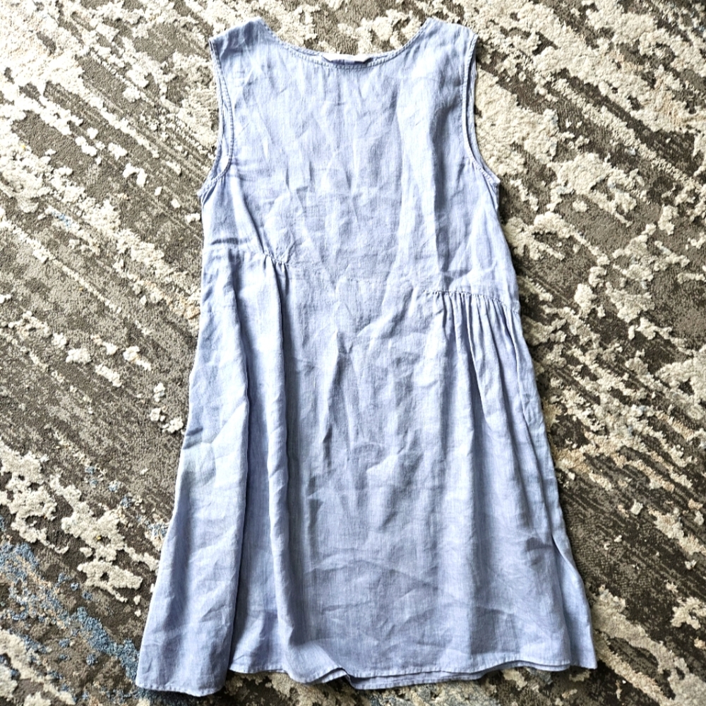 Luna Luz asymmetrical 100% linen sleeveless mini dress